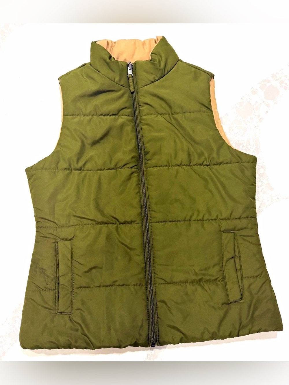 Merona Green Quilted Lined Full Zip Puffer Vest w/ Pockets Women's Size S